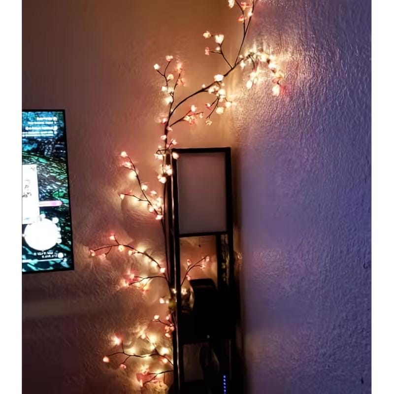 Willow Vine Fairy Lights – 96 Warm White LEDs, 8 Modes, Bendable Branches (6FT)