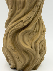 Twisted Wood-Look Vase, Tree Bark Texture, Fresh Flower Holder, Home Decor (3D Printed)