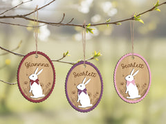 Personalized Easter Basket Tag, Custom Bunny Name Tag, Engraved Wooden Charm, Kids Easter Gift, Basket Charm, Kids Easter Gift