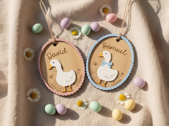 Personalized Easter Basket Tag, Custom Bunny Name Tag, Engraved Wooden Charm, Kids Easter Gift, Basket Charm, Kids Easter Gift