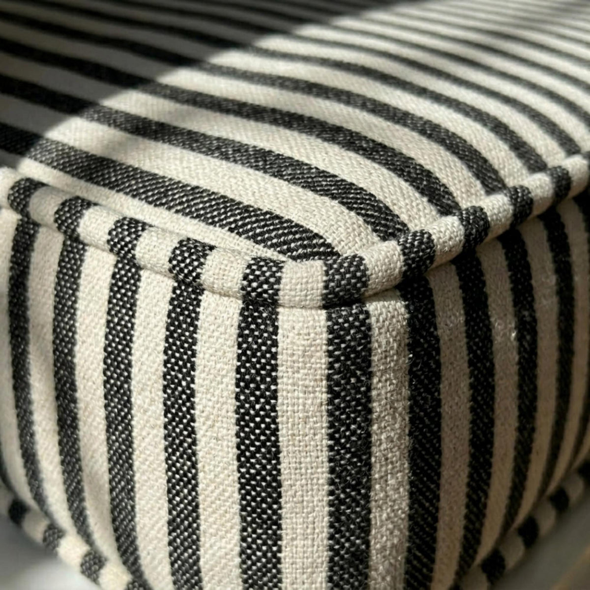 Washable Ticking Stripe Custom Bench Cushion, Striped Hallway Bench, Hallway Bench Cushion, Piano Bench Cushion
