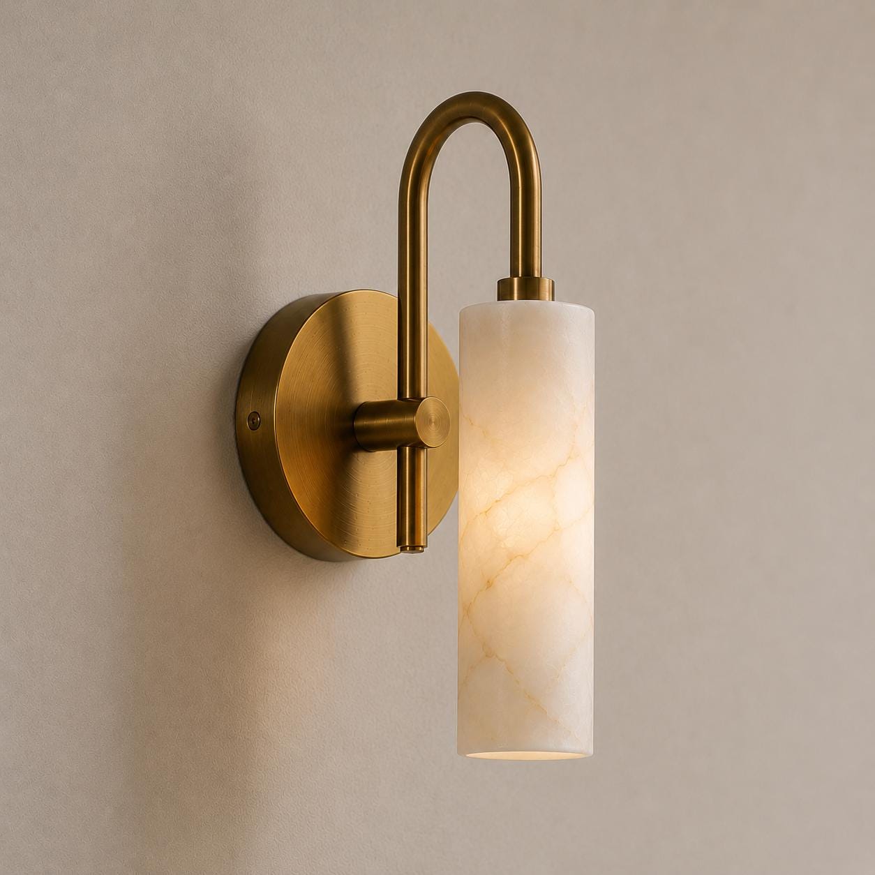 Alabaster Sconce, Brass Wall Sconce, Arched Wall Light, Luxury Bathroom Vanity Light, Handmade Bedside Lamp