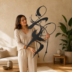 DUENDE Oversized Sculptural Metal Wall Art, Abstract Figurative Mid Century Modern Decor