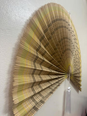 Large Natural Bamboo Wall Fan Decor, Boho Japandi Woven Wall Hanging