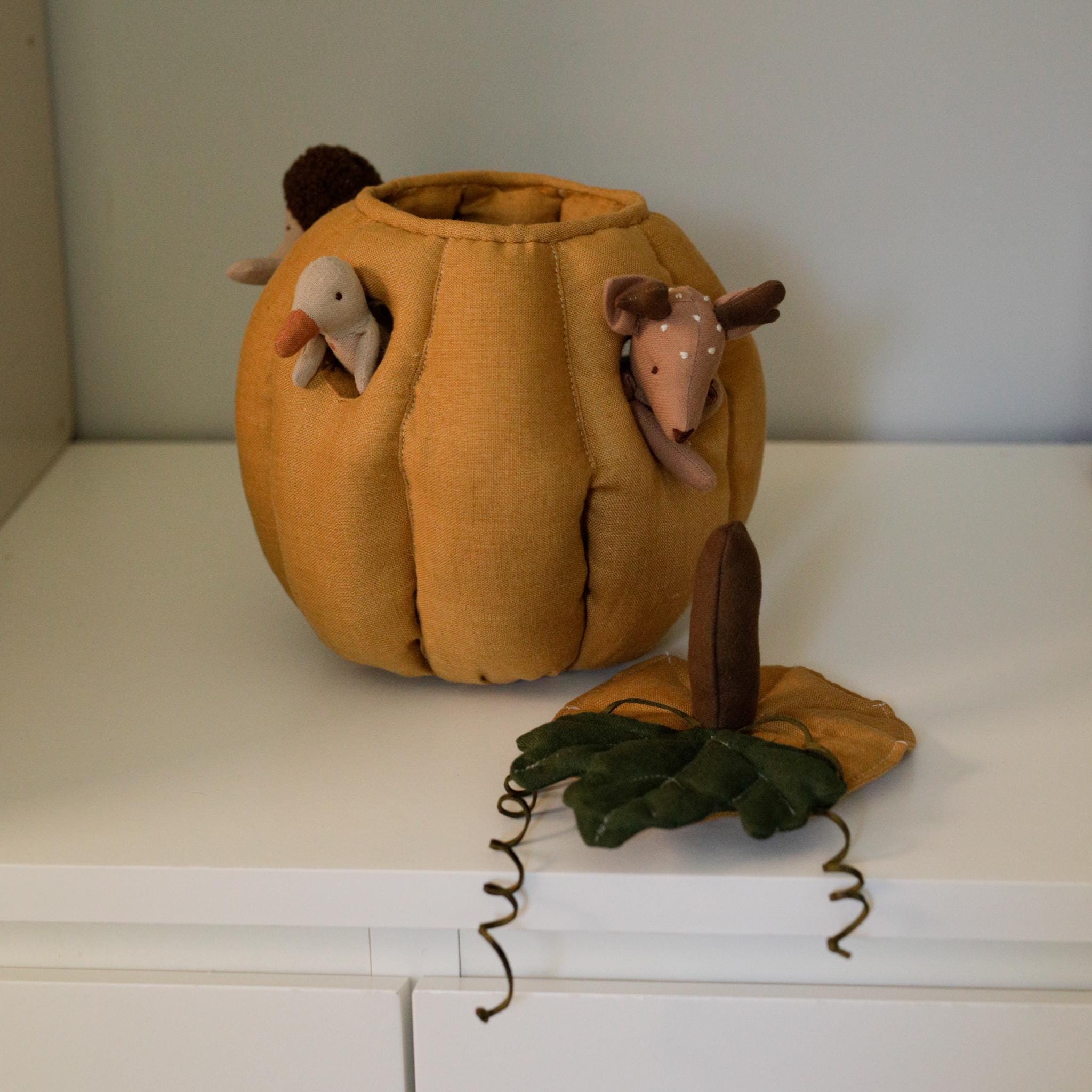Fabric Pumpkin Sewing Pattern PDF, Hollow Pumpkin Tutorial, Autumn Fall Decor Sewing Pattern, Stuffed Pumpkin House, Woodland Toy Pattern